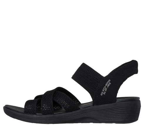 Sandale sport, dama, SKECHERS SLIP-INS ARYA COOLING OFF 163524-BBK negru, textil